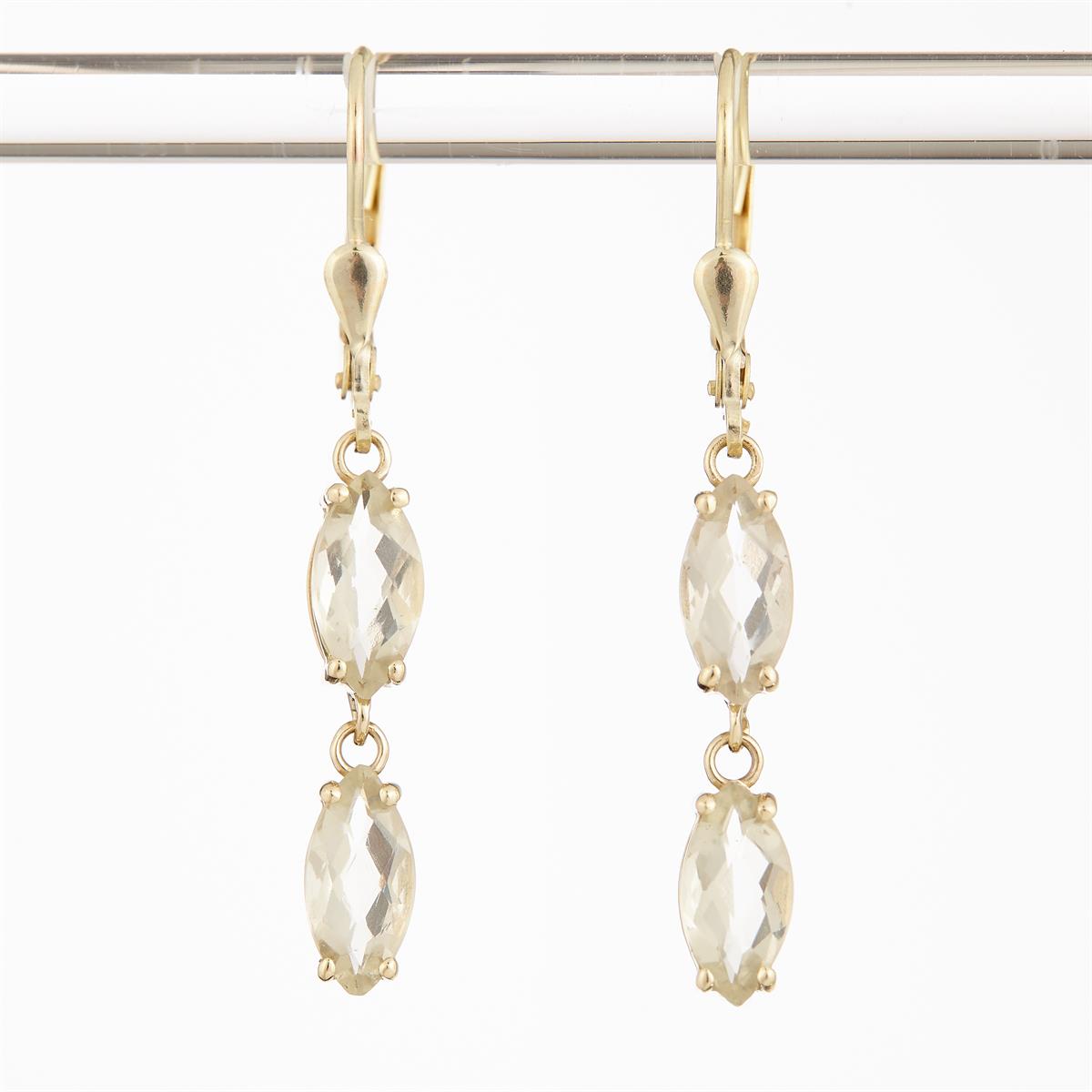 Golden earrings with Libyan glass 2469-4