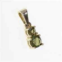 Golden pendant with moldavites 1018