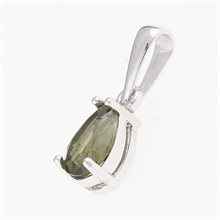 Golden pendant with moldavite 1019