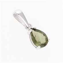 Golden pendant with moldavite 1019