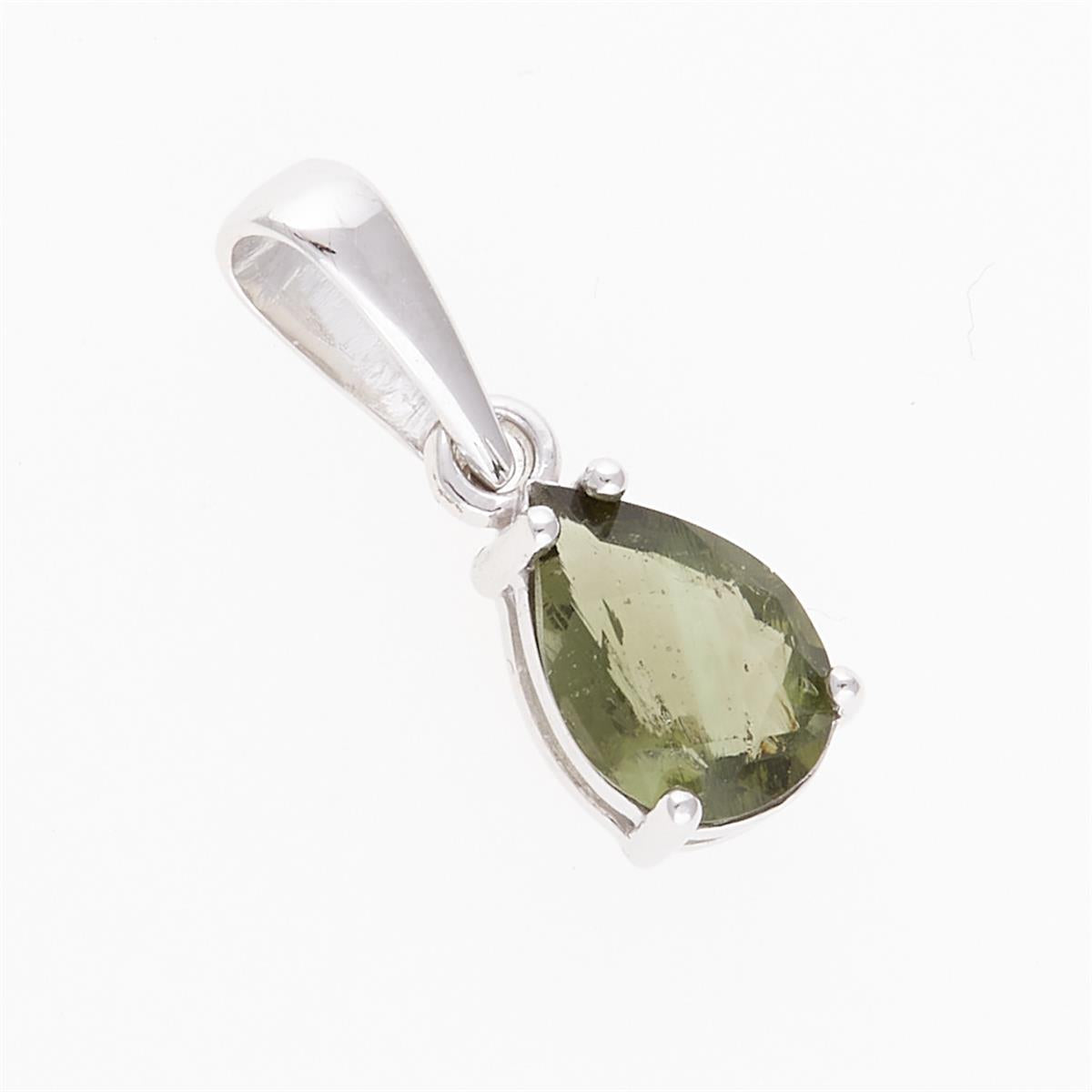 Golden pendant with moldavite 1019