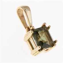 Golden pendant with moldavite 1020