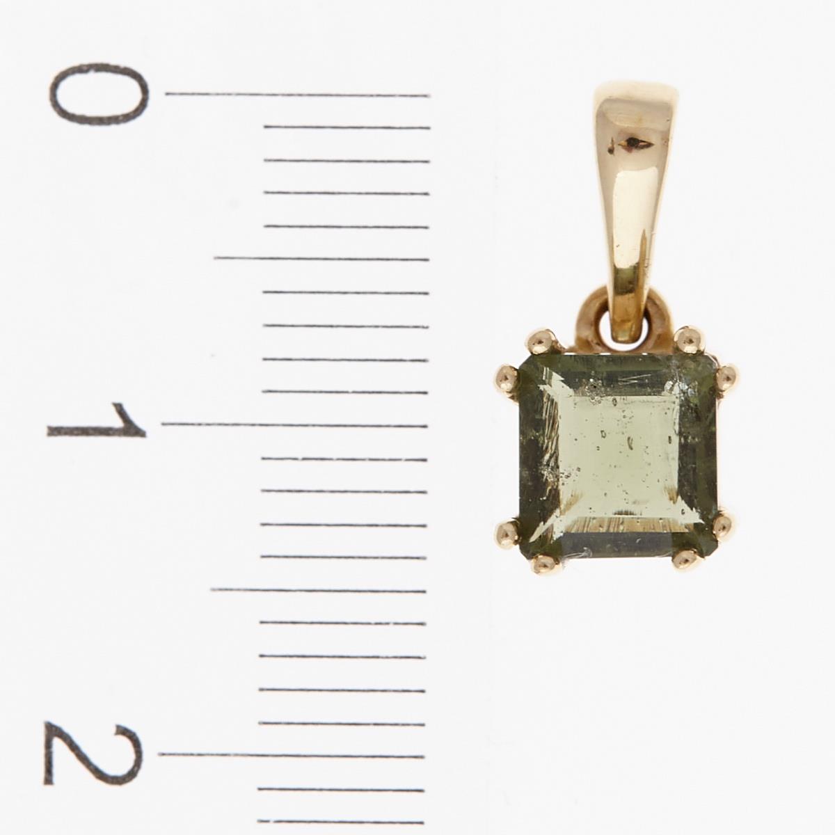 Golden pendant with moldavite 1020