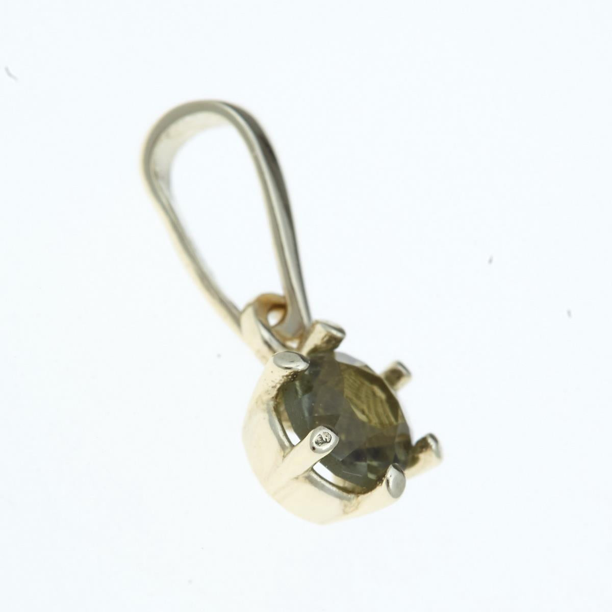 Gold pendant with moldavite 1138