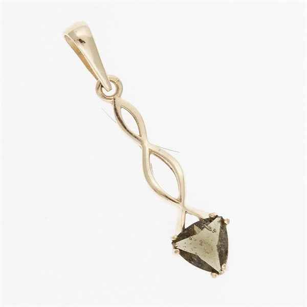 Ciondolo dorato con codice moldavite 1167