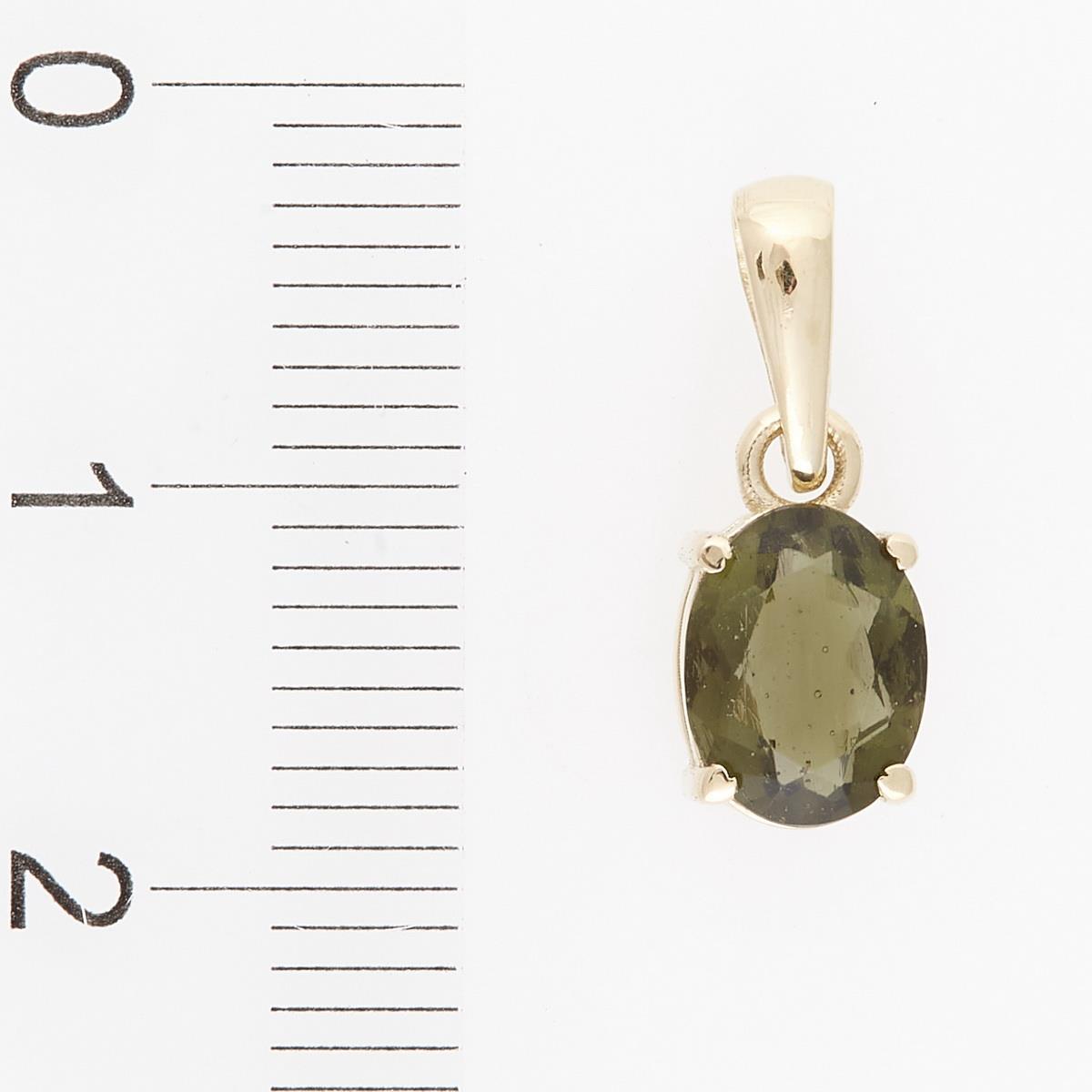 Golden pendant with moldavite 1191
