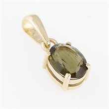 Golden pendant with moldavite 1191