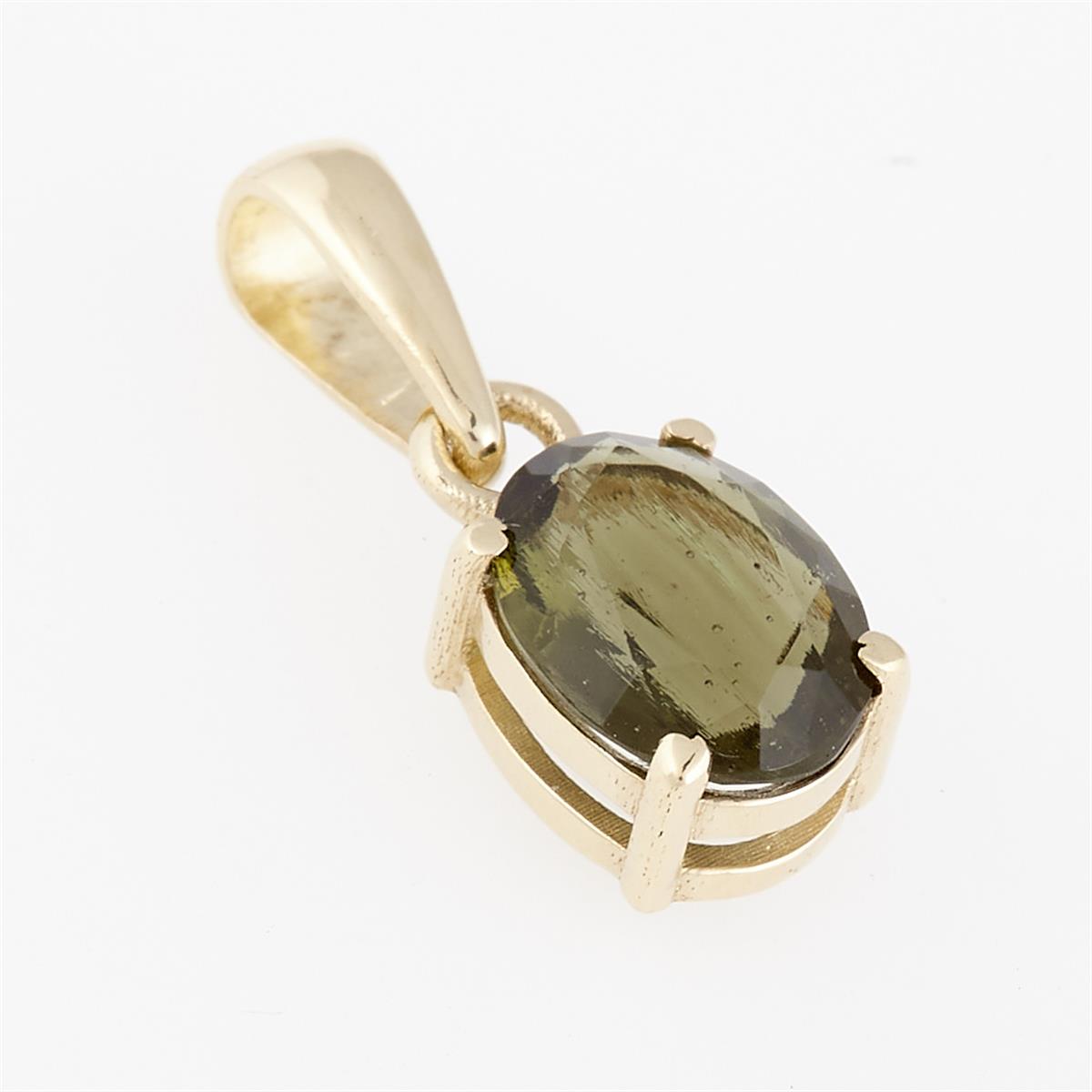 Golden pendant with moldavite 1191