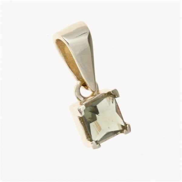 Golden pendant with moldavite 1195