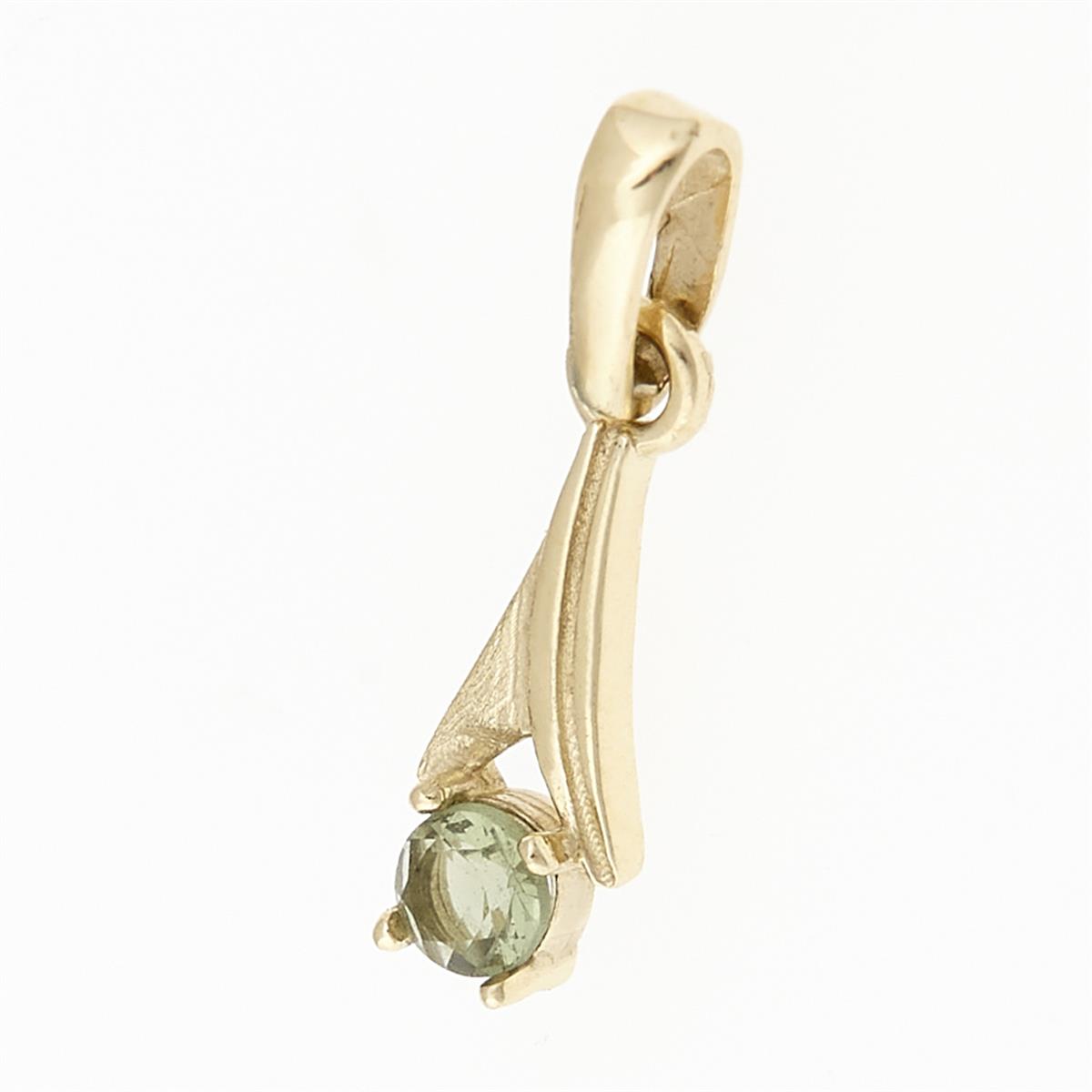 Golden pendant with moldavite 1214