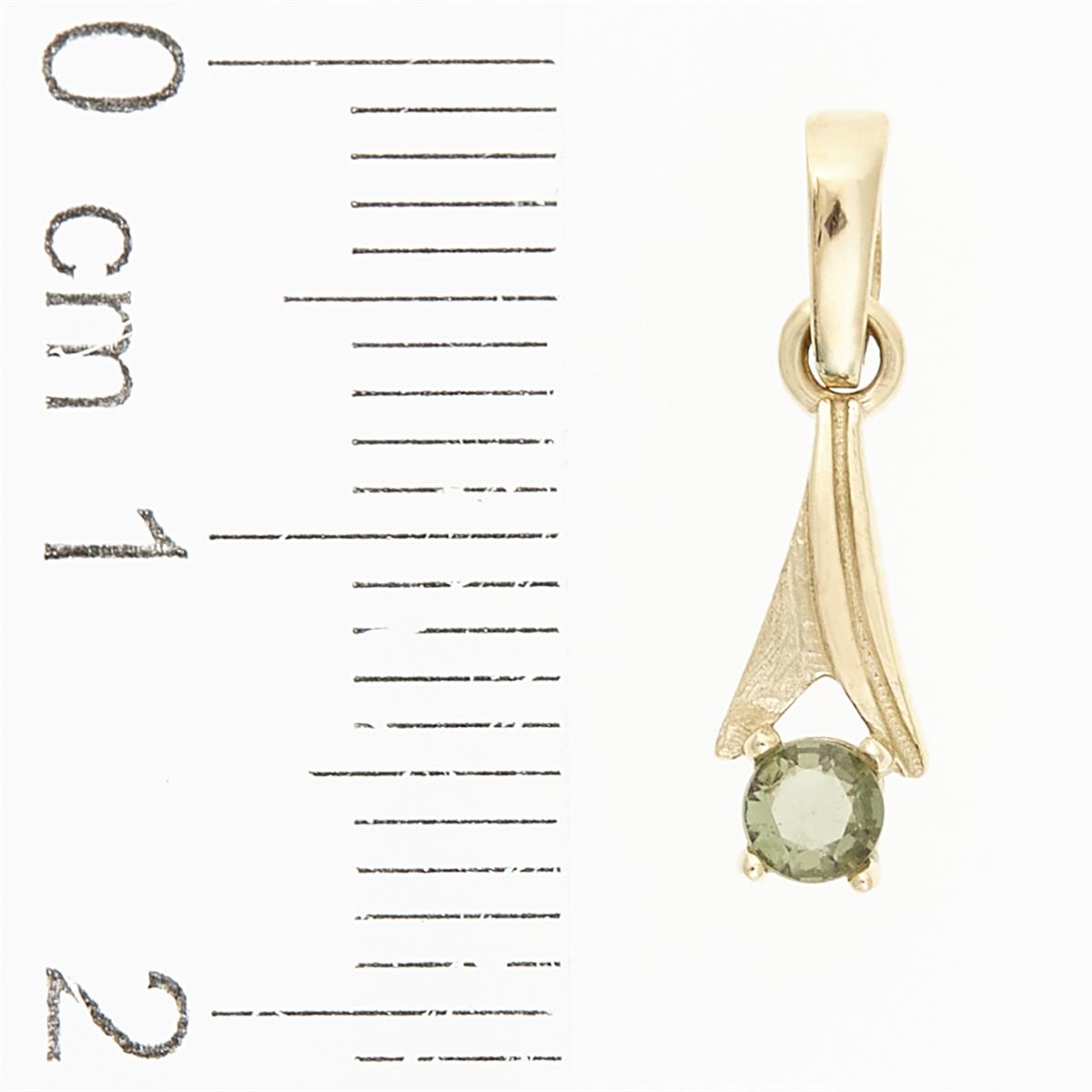 Golden pendant with moldavite 1214