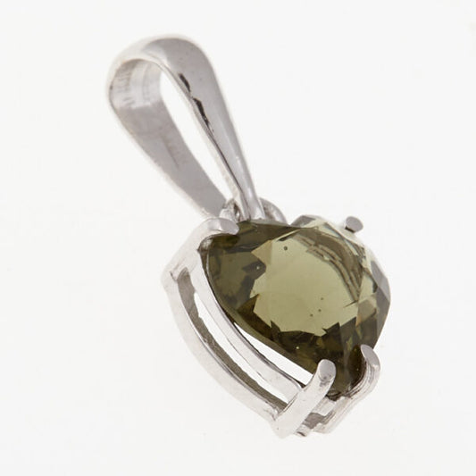 Pendente in oro con moldavite – cuore 1292-WG