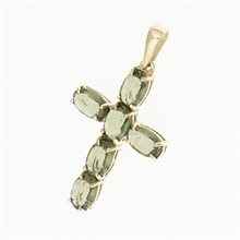 Golden pendant with moldavite 1327
