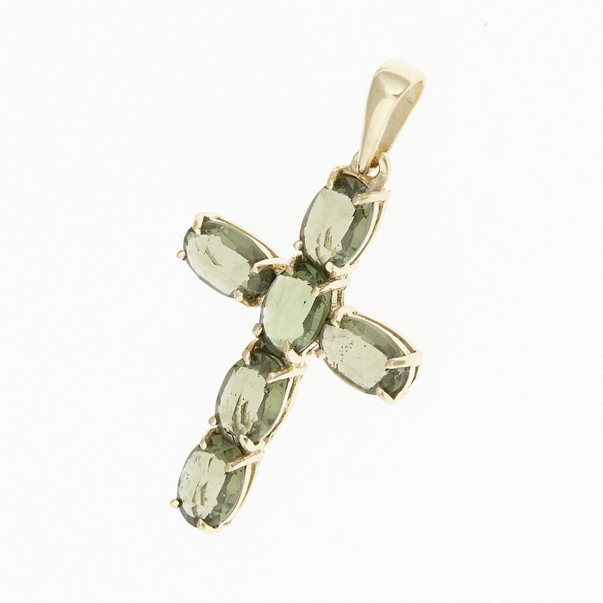 Golden pendant with moldavite 1327