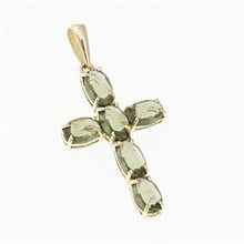 Golden pendant with moldavite 1327
