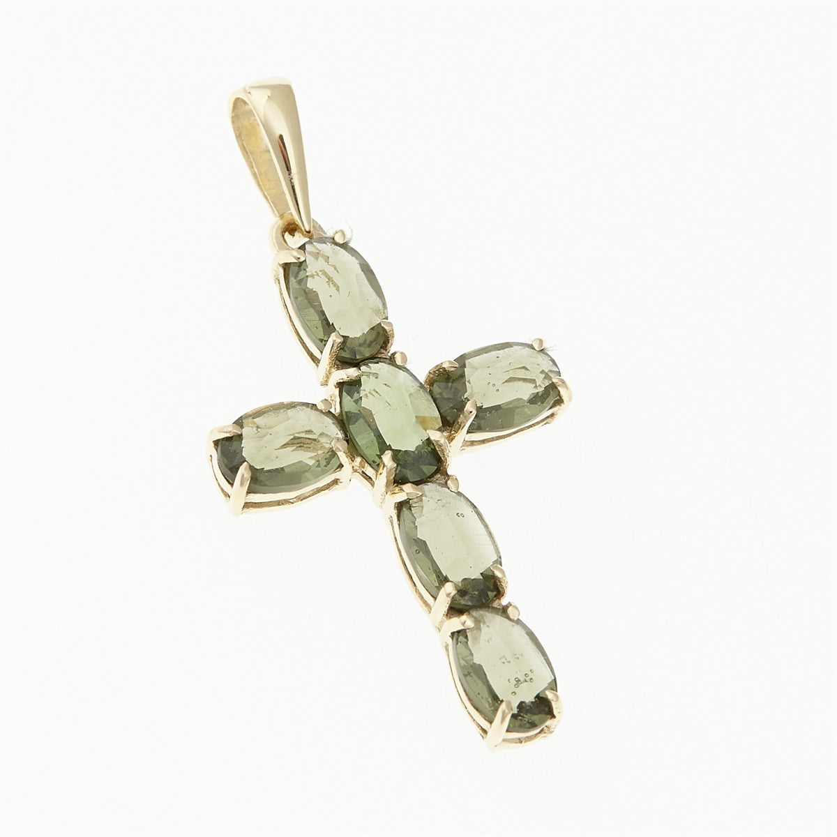 Golden pendant with moldavite 1327
