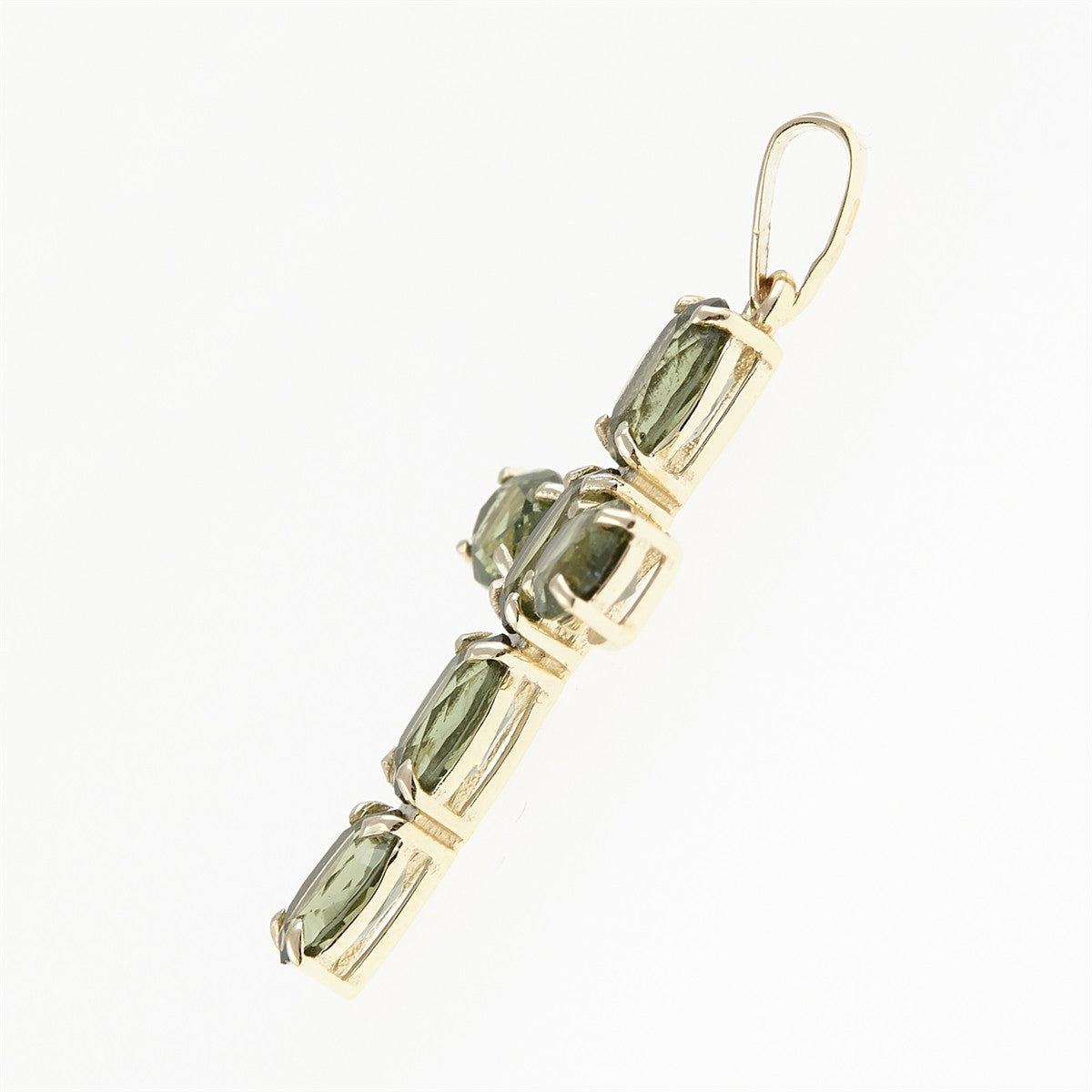 Golden pendant with moldavites - cross 1328