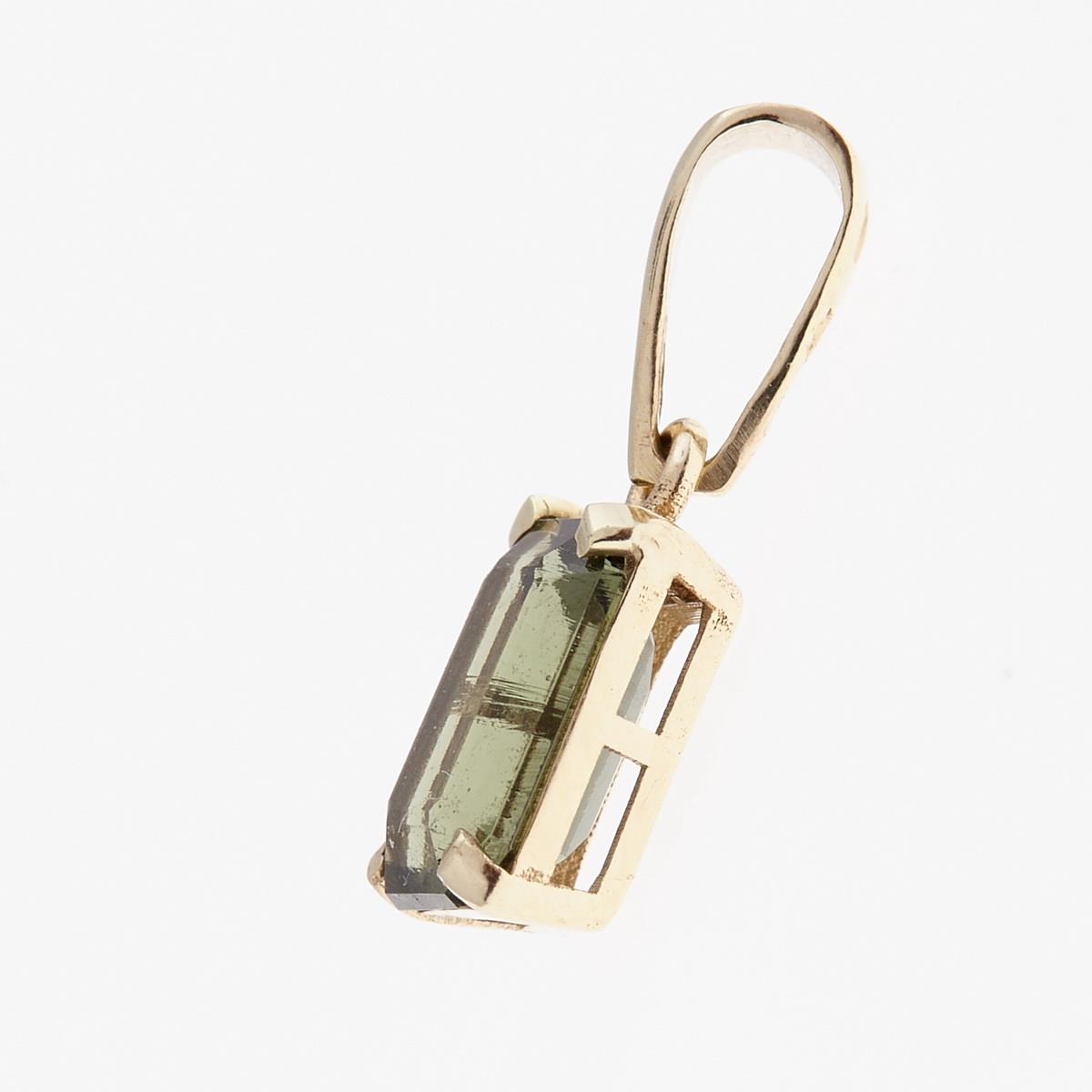 Golden pendant with moldavite 1386
