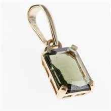 Golden pendant with moldavite 1386