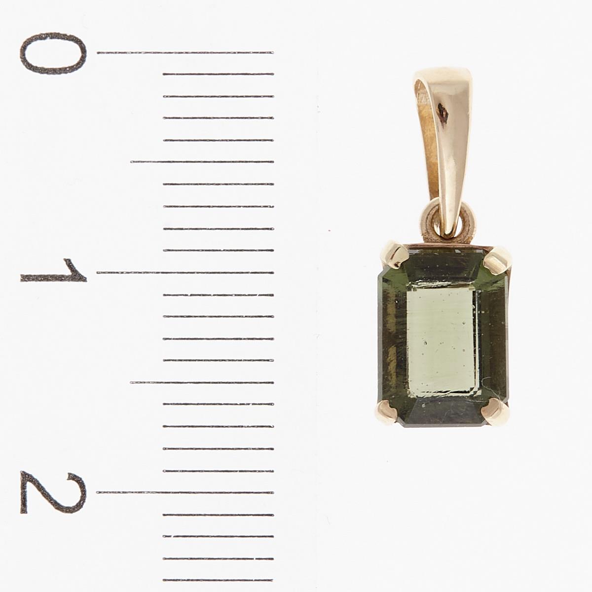 Golden pendant with moldavite 1386