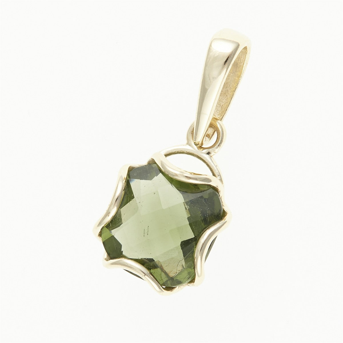 Golden pendant with moldavite 1527