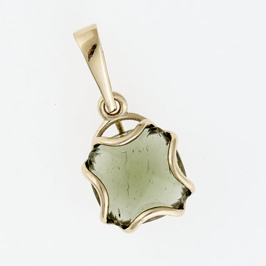 Pendente in oro con moldavite 1527