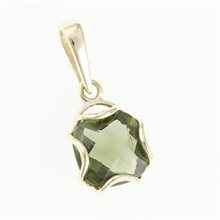 Golden pendant with moldavite 1527