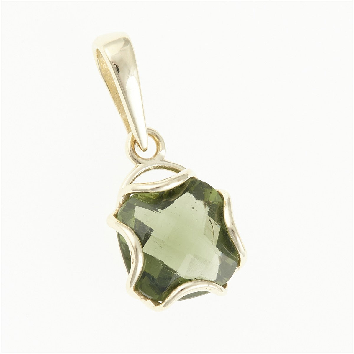 Golden pendant with moldavite 1527