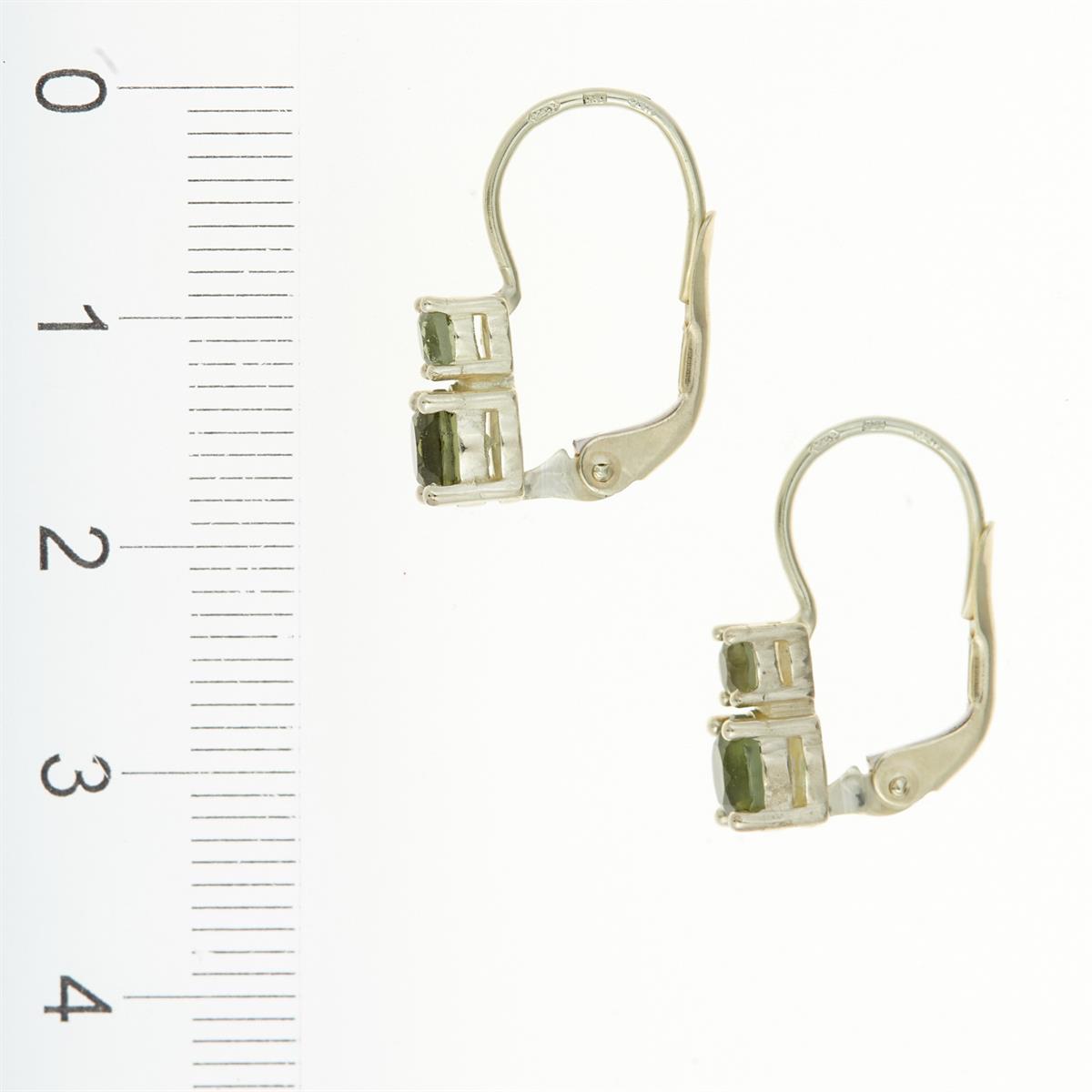 Golden earrings with moldavites 2018-4