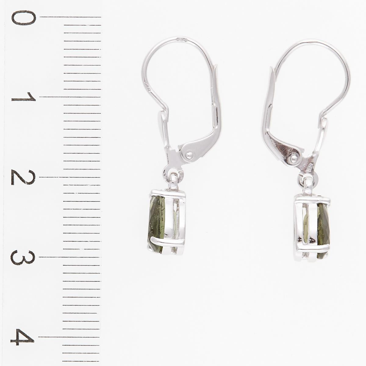 Golden earrings with moldavites 2019-4