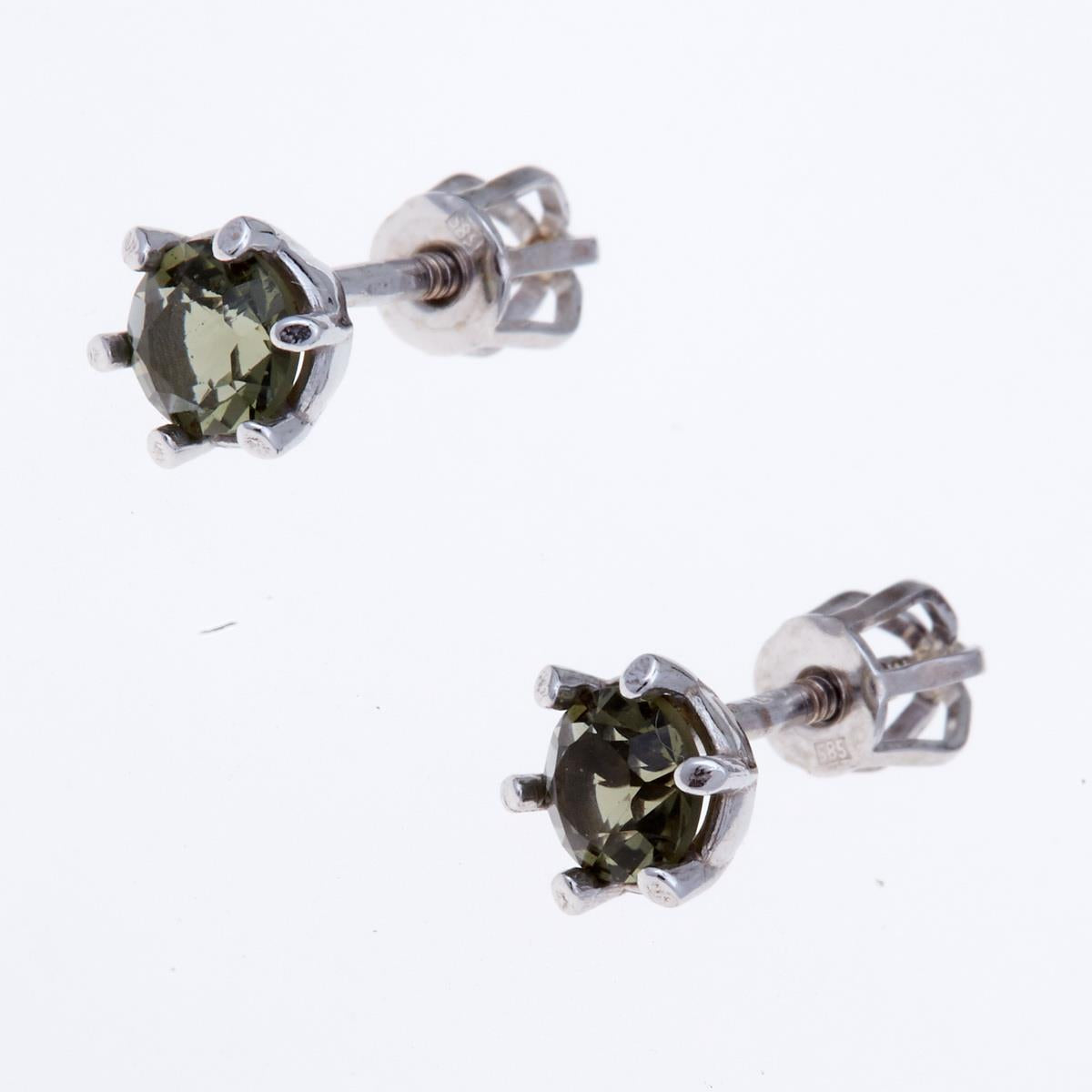 Golden earrings with moldavites AUV2138-3WG