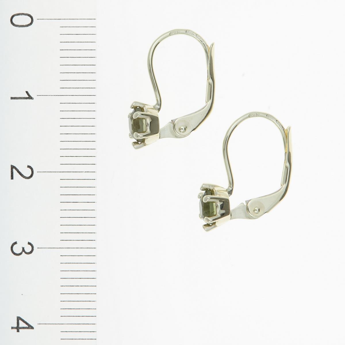 Golden earrings with moldavites AUV2138-4