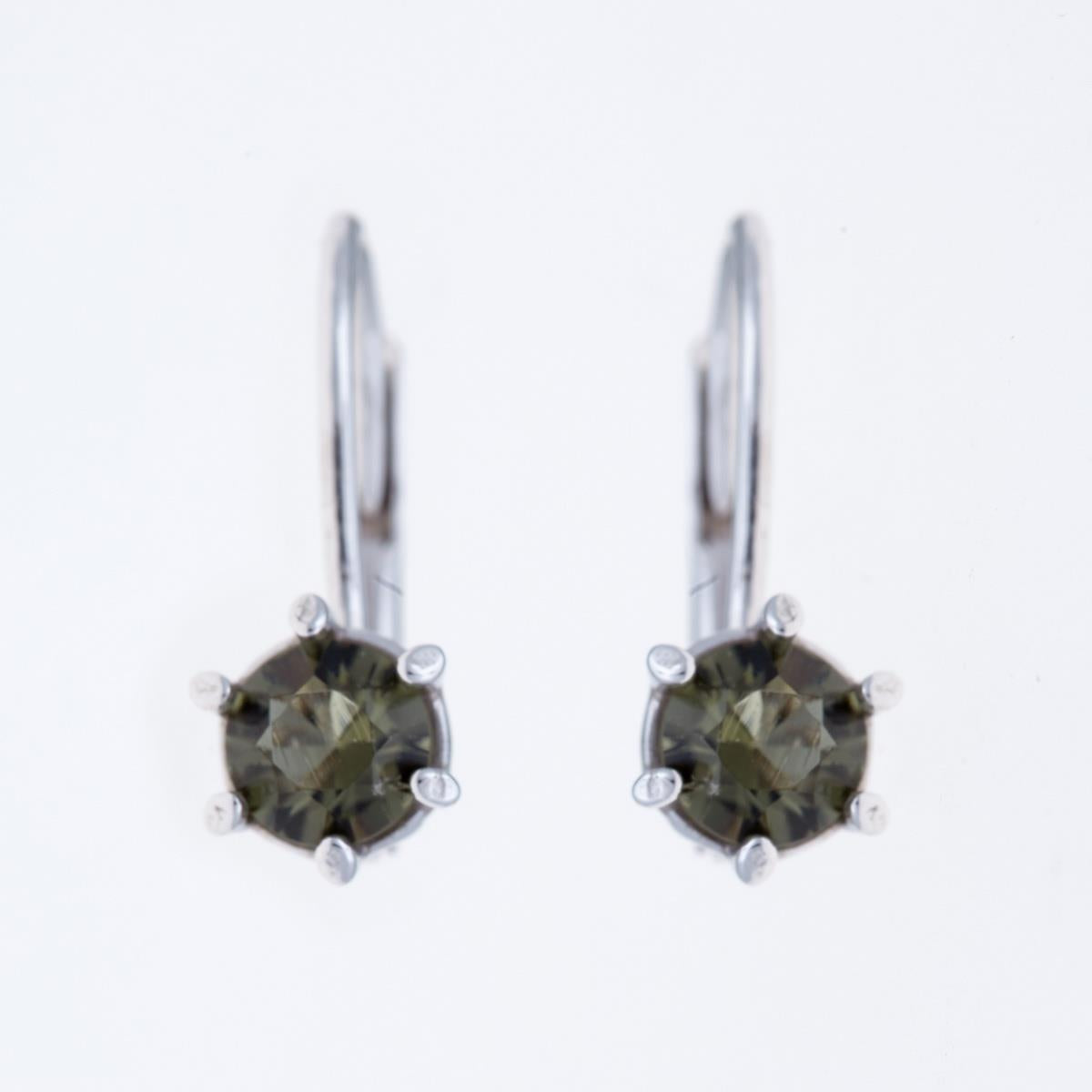 Golden earrings with moldavites AUV2138-4