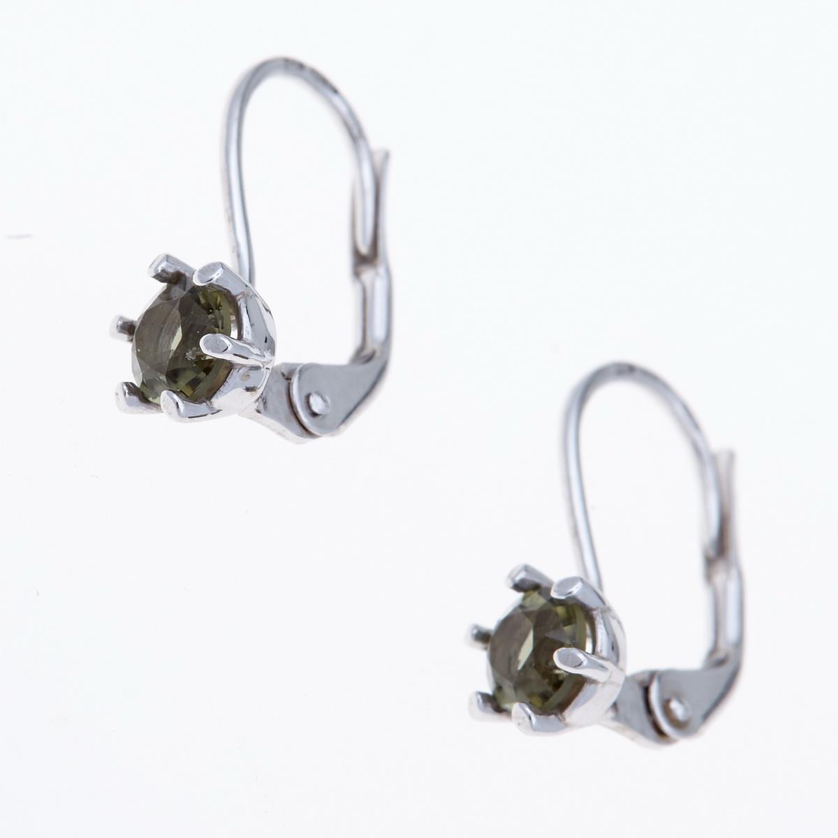 Golden earrings with moldavites AUV2138-4