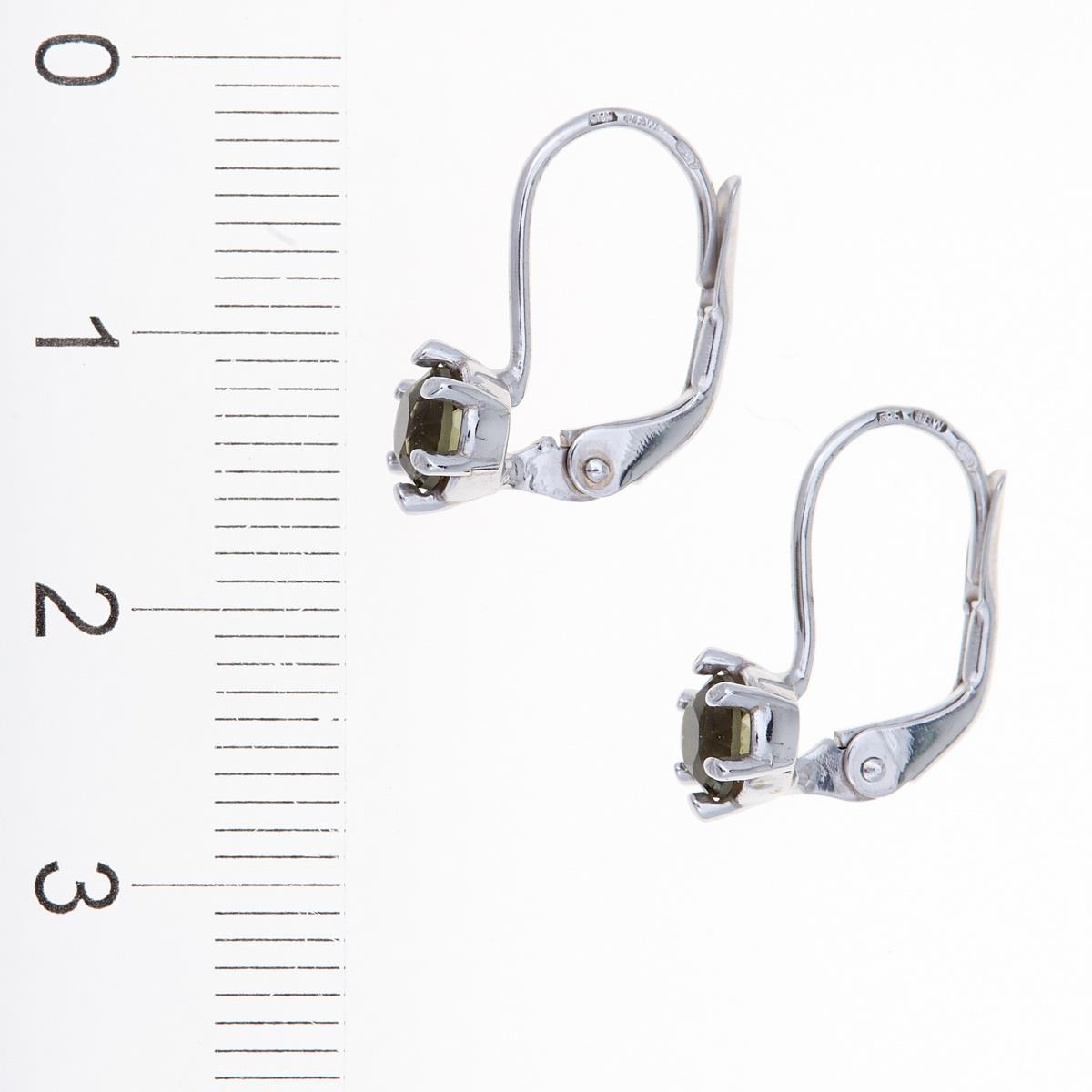 Golden earrings with moldavites AUV2138-4