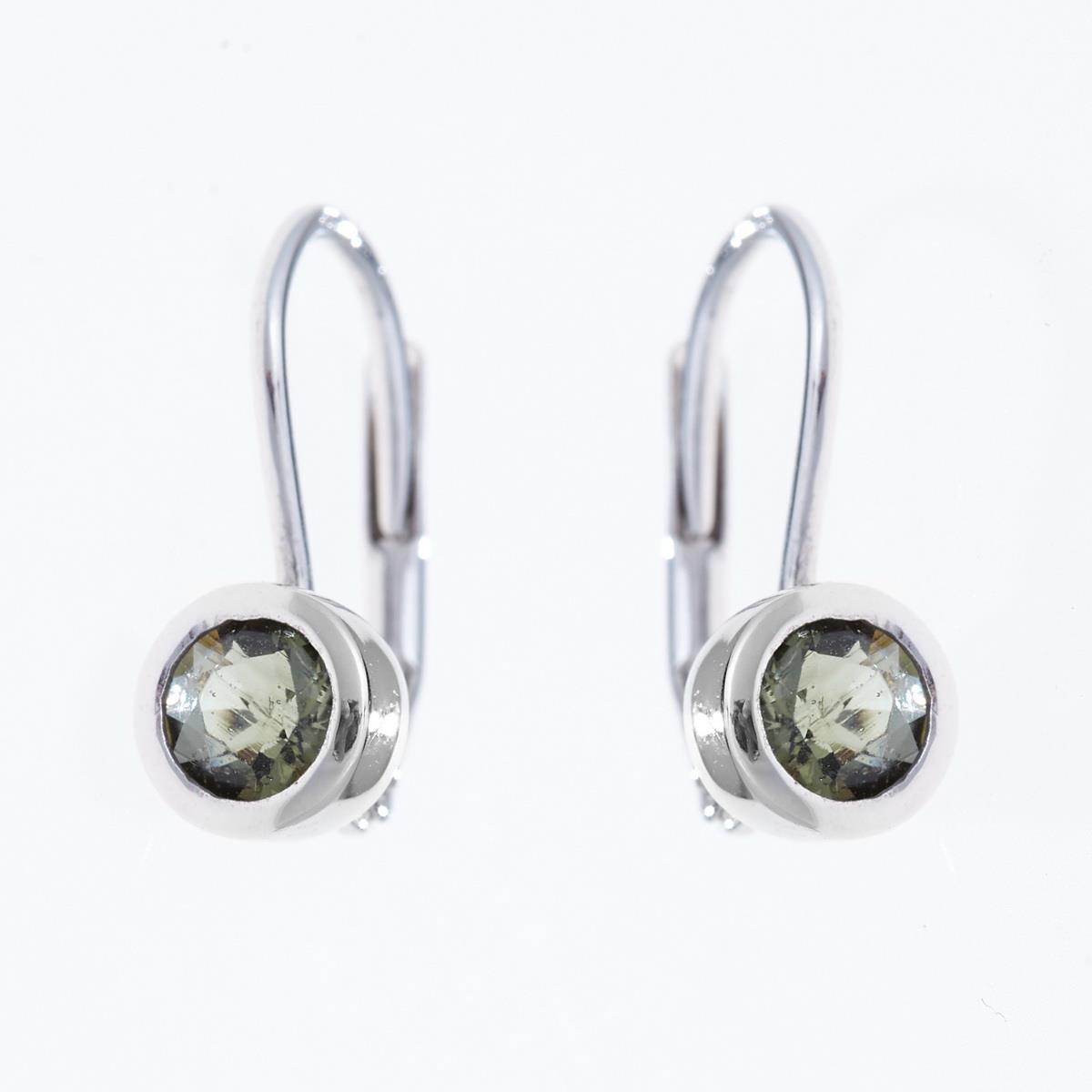 Golden earrings with moldavites AUV2139-4
