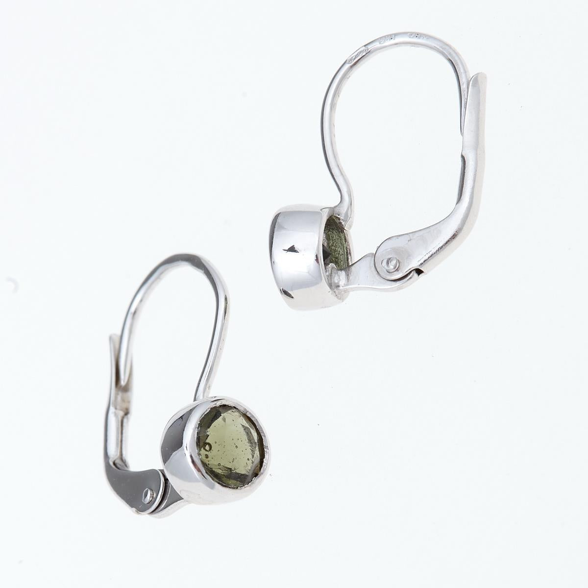 Golden earrings with moldavites AUV2139-4