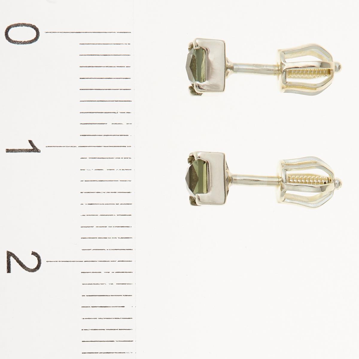 Golden earrings with moldavites 2195-3