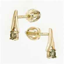 Golden earrings with moldavites 2214-3