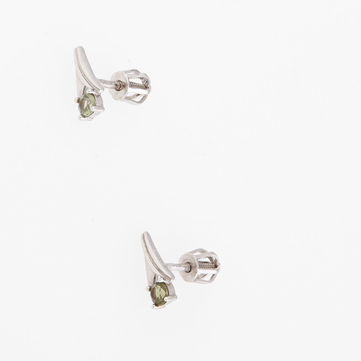 Golden earrings with moldavites 2214-3