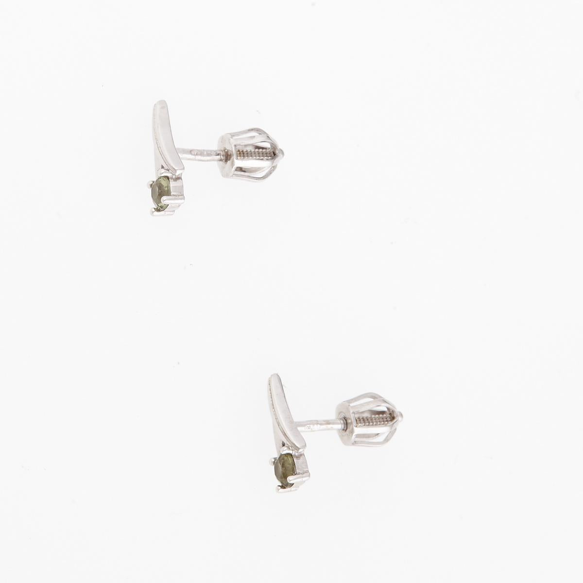 Golden earrings with moldavites 2214-3