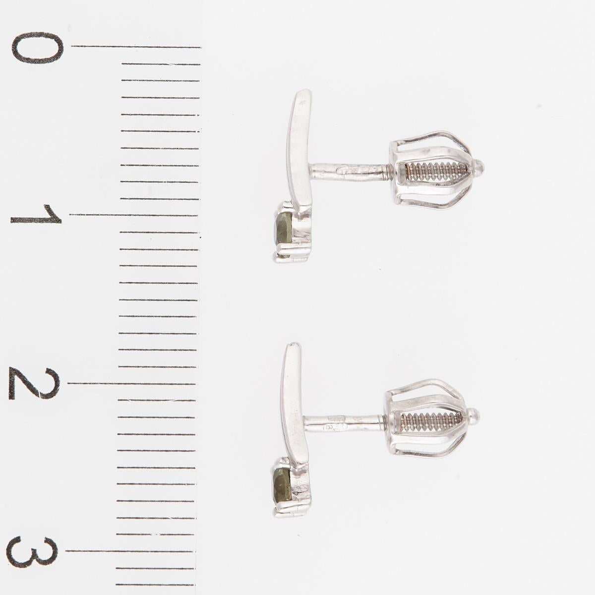 Golden earrings with moldavites 2214-3