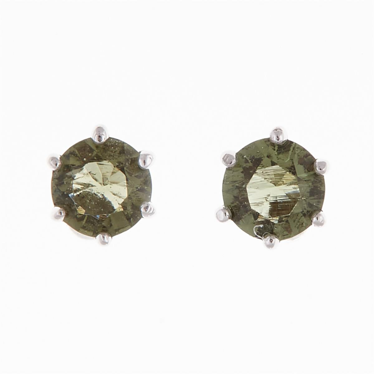 Golden earrings with moldavites AUV2234-3WG
