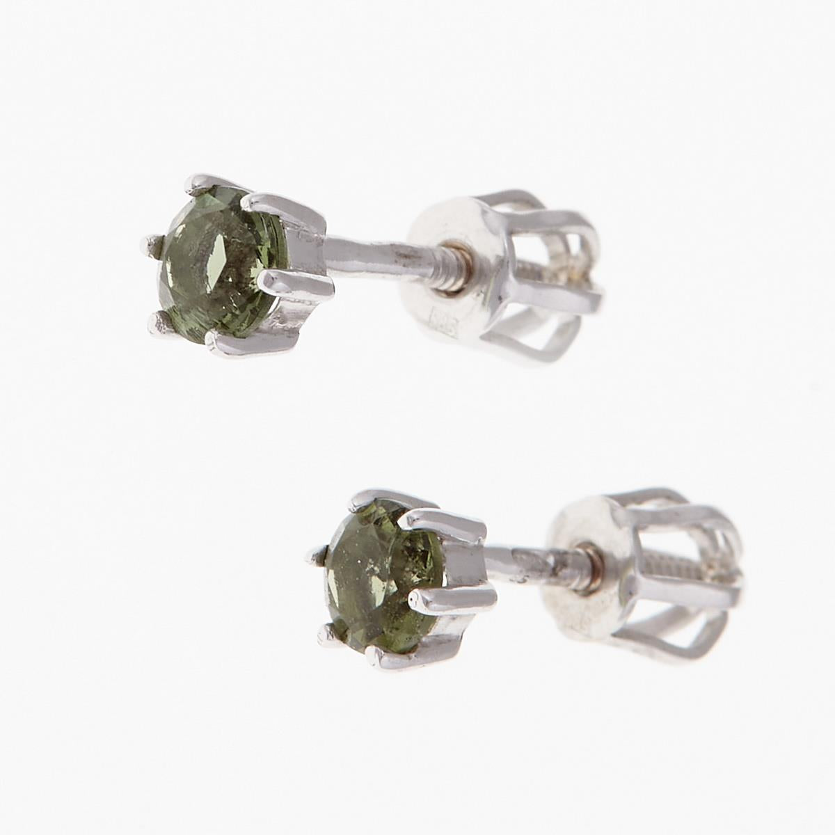 Golden earrings with moldavites AUV2234-3WG