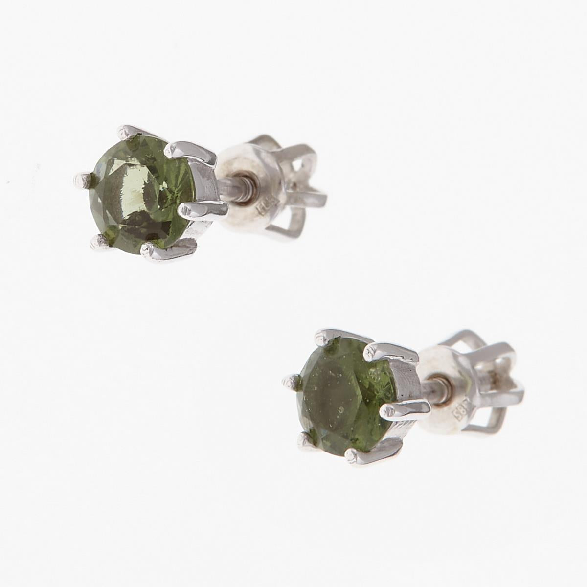 Golden earrings with moldavites AUV2235-3WG