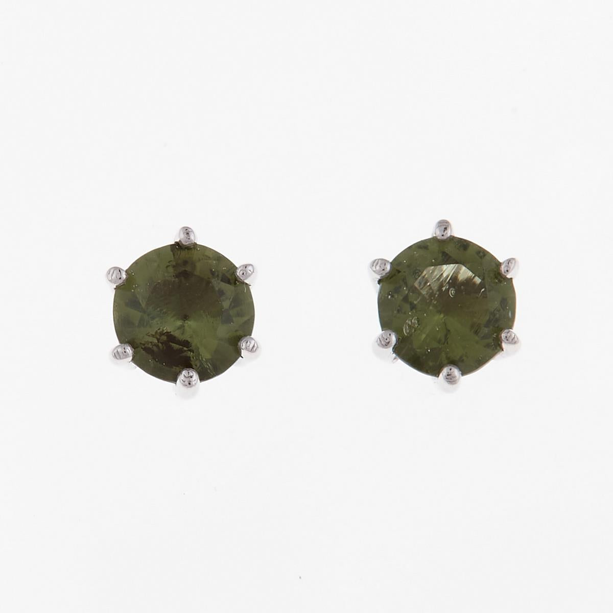 Golden earrings with moldavites AUV2235-3WG