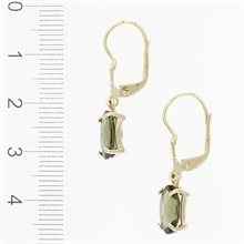 Golden earrings with moldavites 2428-4