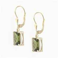 Golden earrings with moldavites 2480-4