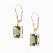 Golden earrings with moldavites 2480-4