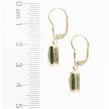 Golden earrings with moldavites 2480-4